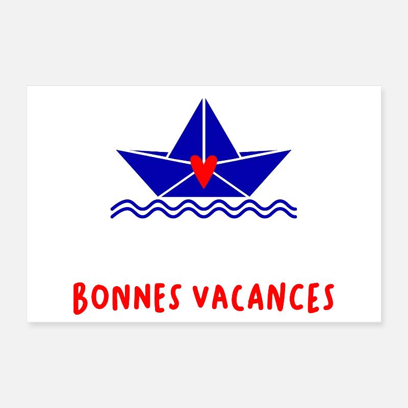 BONNES VACANCES Poster 30 x 20 cm
