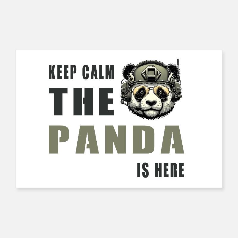 Tactical Panda – Keep Calm Poster 12" x 8" (30x20 cm)