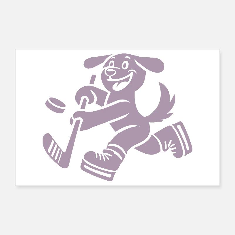Dackel Eishockey Silhouette Minimalistisch Poster 30x20 cm