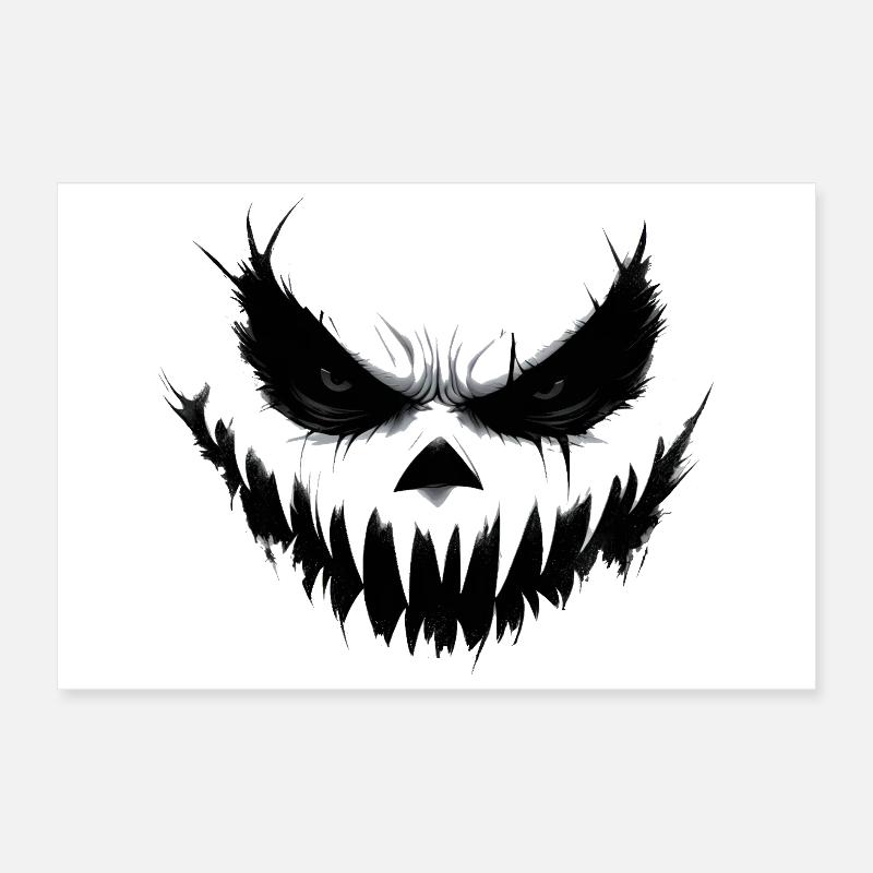 Sourire menaçant Crâne Visage Imprimer Poster 30 x 20 cm