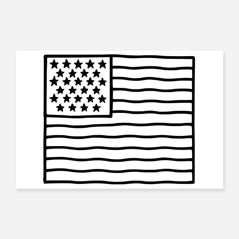 USA Flag Poster 12" x 8" (30x20 cm)