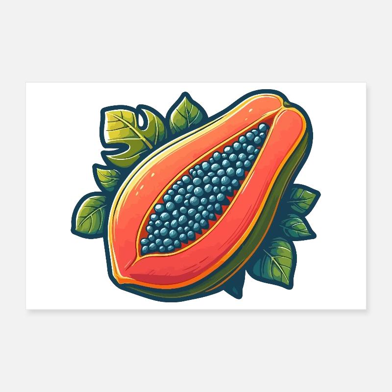 Bright tropical papaya Poster 12" x 8" (30x20 cm)