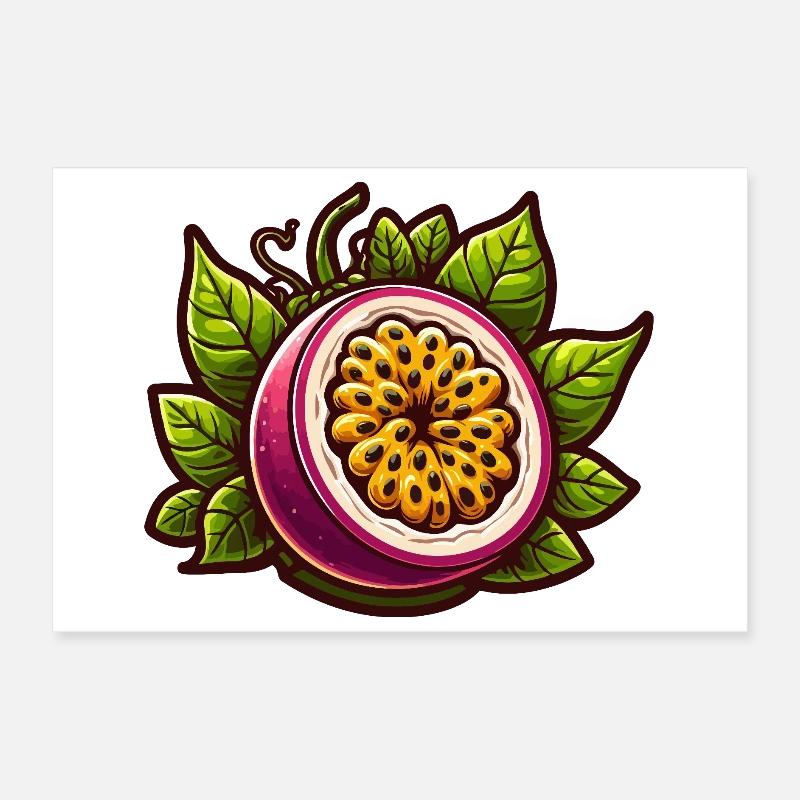 Illustration der exotischen Passionsblume Poster 30x20 cm