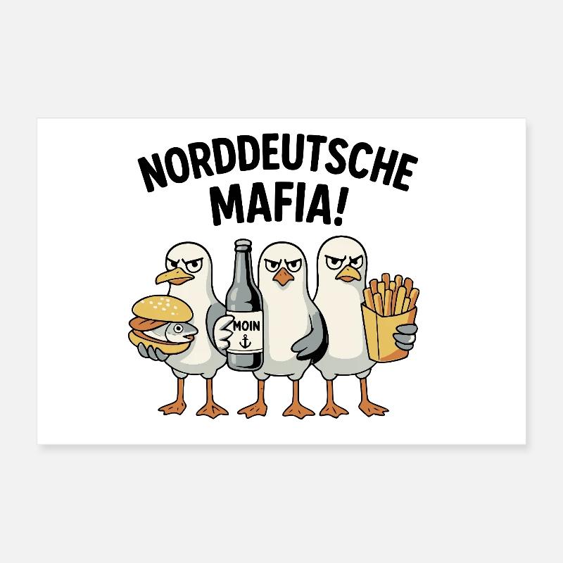 North German Mafia Poster 12" x 8" (30x20 cm)