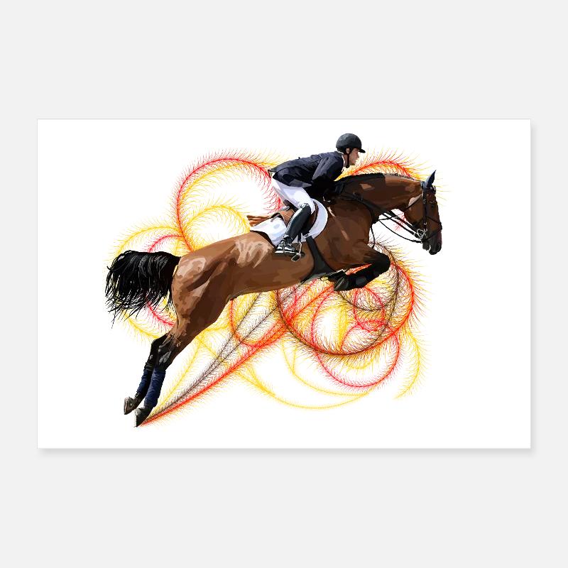 Galop de tourbillon de flammes Poster 30 x 20 cm