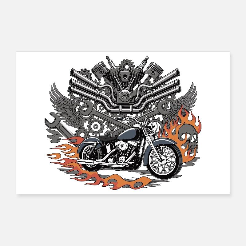 Flame Cruiser Engine Power Poster 12" x 8" (30x20 cm)