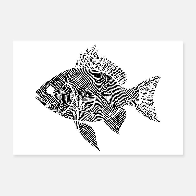 Pêche poisson Oeuvre Pêcheur Poster 30 x 20 cm