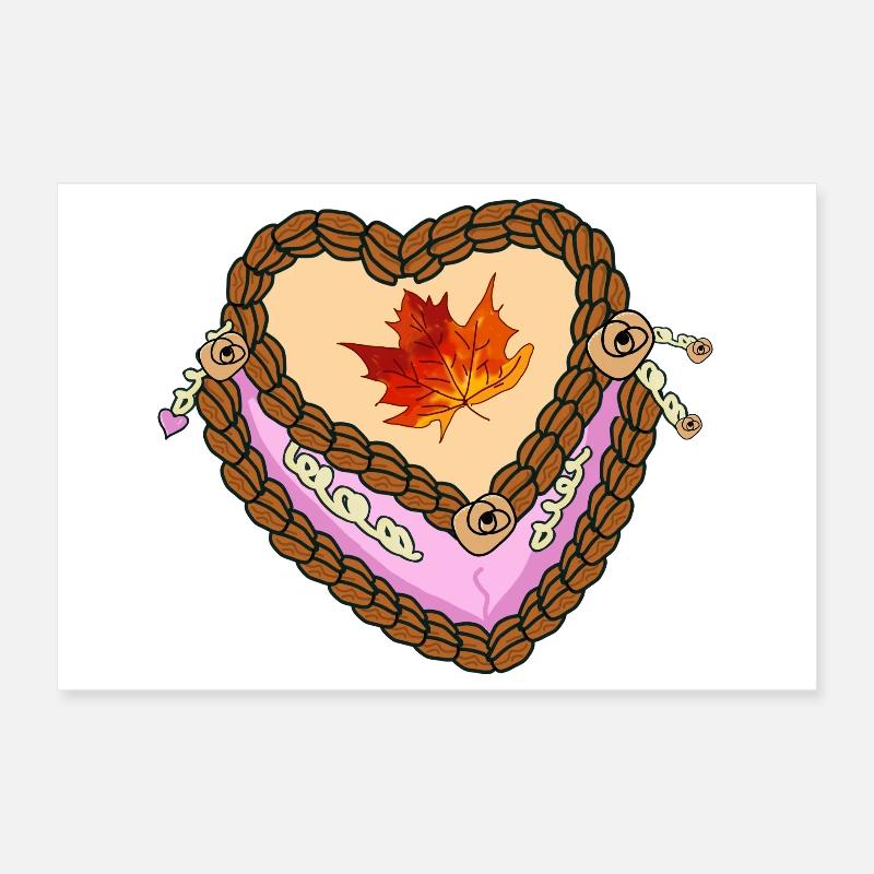 Herbst Cremeals Herz süsses  Poster 30x20 cm