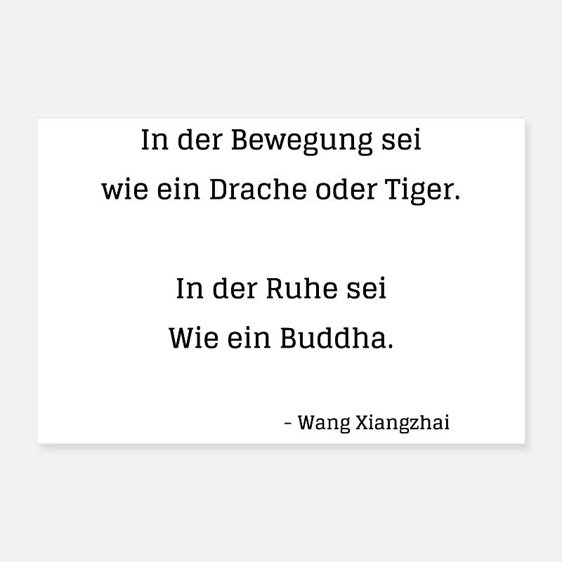 In der Bewegung sei wie ein Drache oder Tiger Poster 30x20 cm