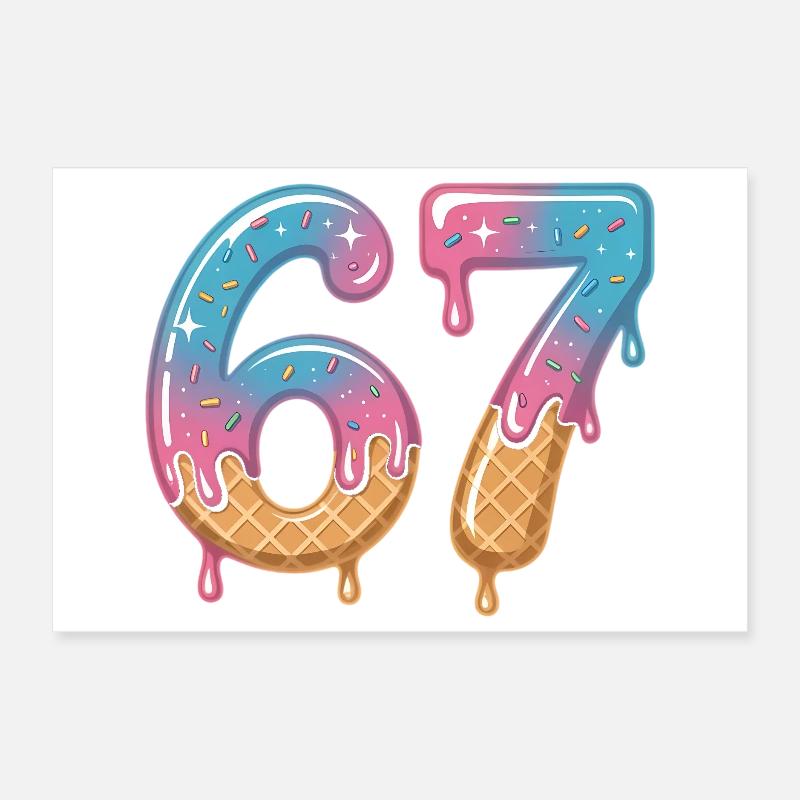 67 gouttes de crème glacée Poster 30 x 20 cm