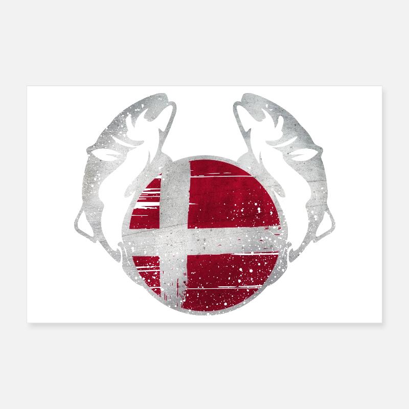 Danemark Pêche Poster 30 x 20 cm