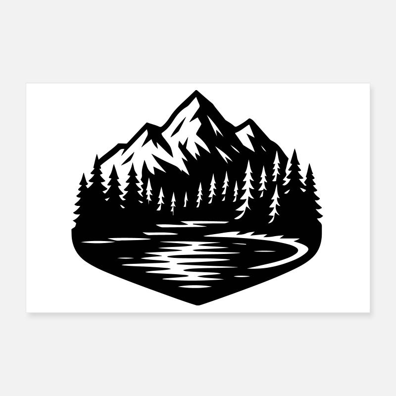 Berge Landschaft Wald Poster 30x20 cm