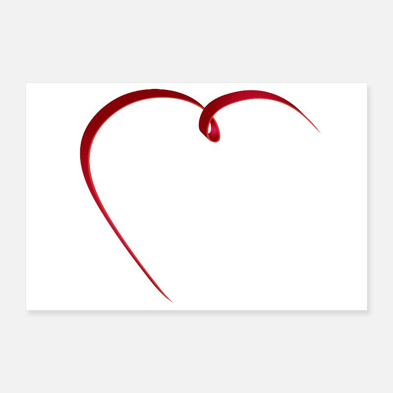 Ruban rouge délicat en forme de cœur élégant Poster 30 x 20 cm