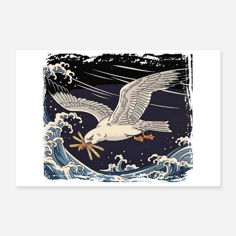 Seagulls steals Frieze Lustig Poster 12" x 8" (30x20 cm)