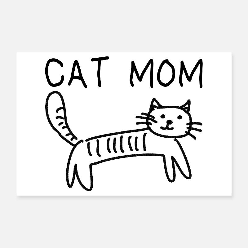 Chat qui dit Maman de chat Poster 30 x 20 cm