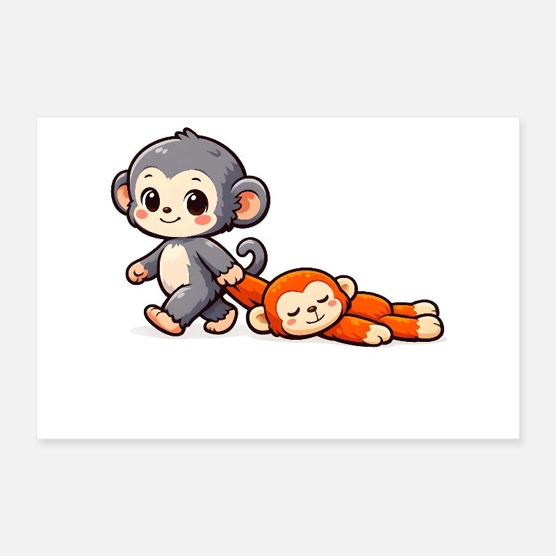 Bébé Singe Coup de Poing Poster 30 x 20 cm