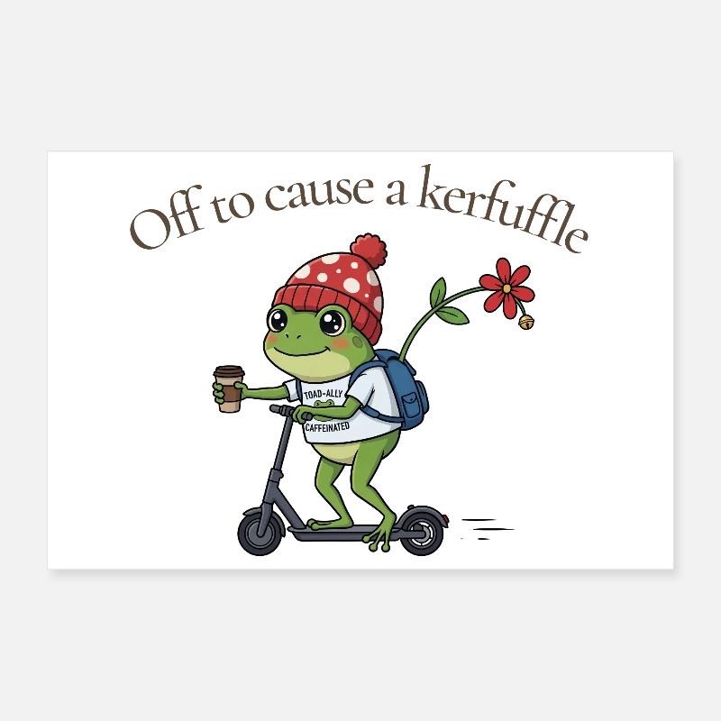 Frog on Scooter: Kerfuffle Poster 12" x 8" (30x20 cm)