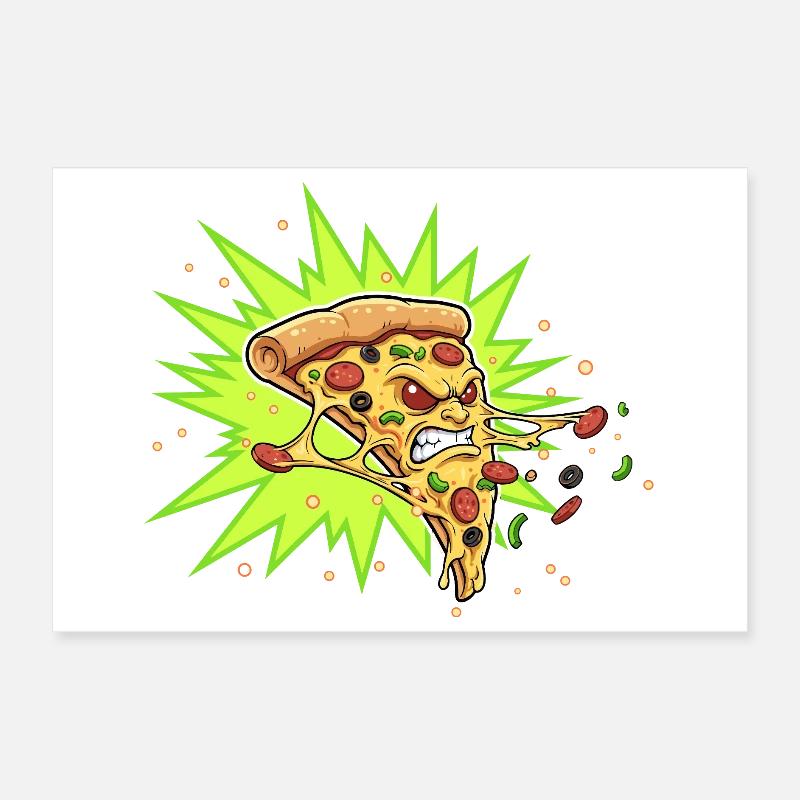 Pizzastück Aggressor Neonburst Poster 30x20 cm