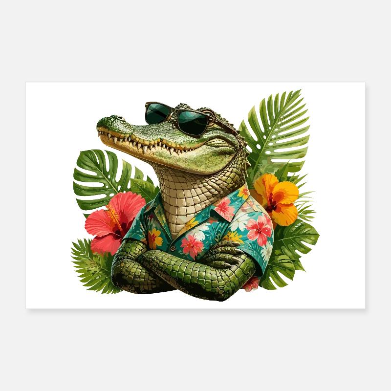 Look hawaïen d’alligator Poster 30 x 20 cm