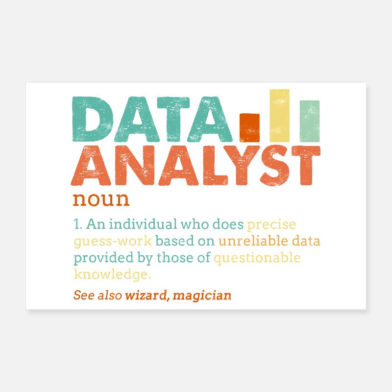Data Analyst Retro Color Blocks Poster 12" x 8" (30x20 cm)