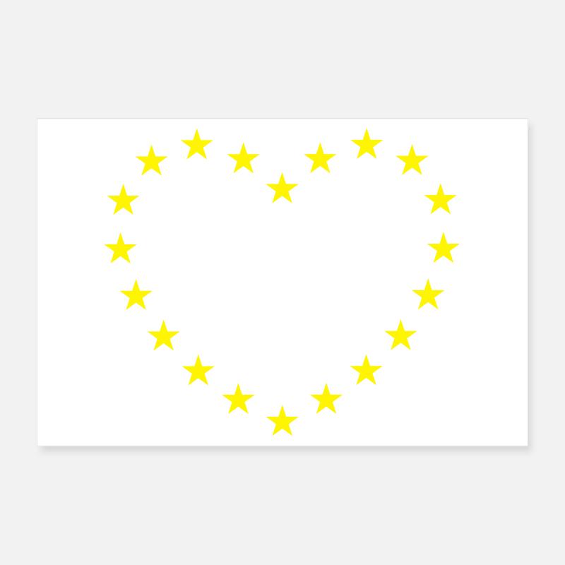 EU Sterne, Herz Poster 30 x 20 cm