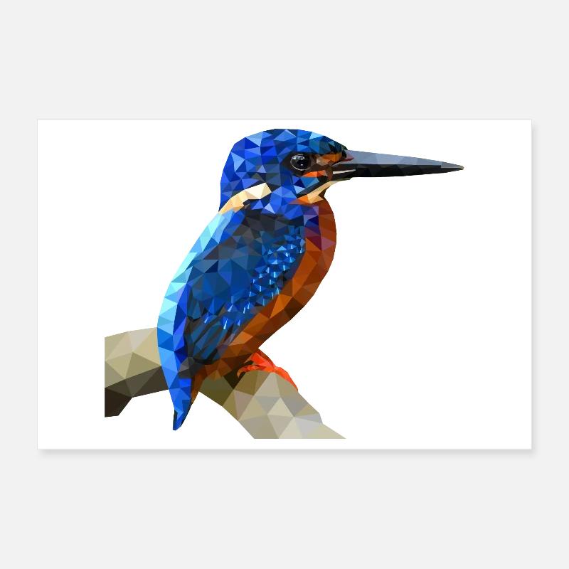 Conception d’oiseaux martin-pêcheurs : cadeau de pêche à la nature Poster 30 x 20 cm