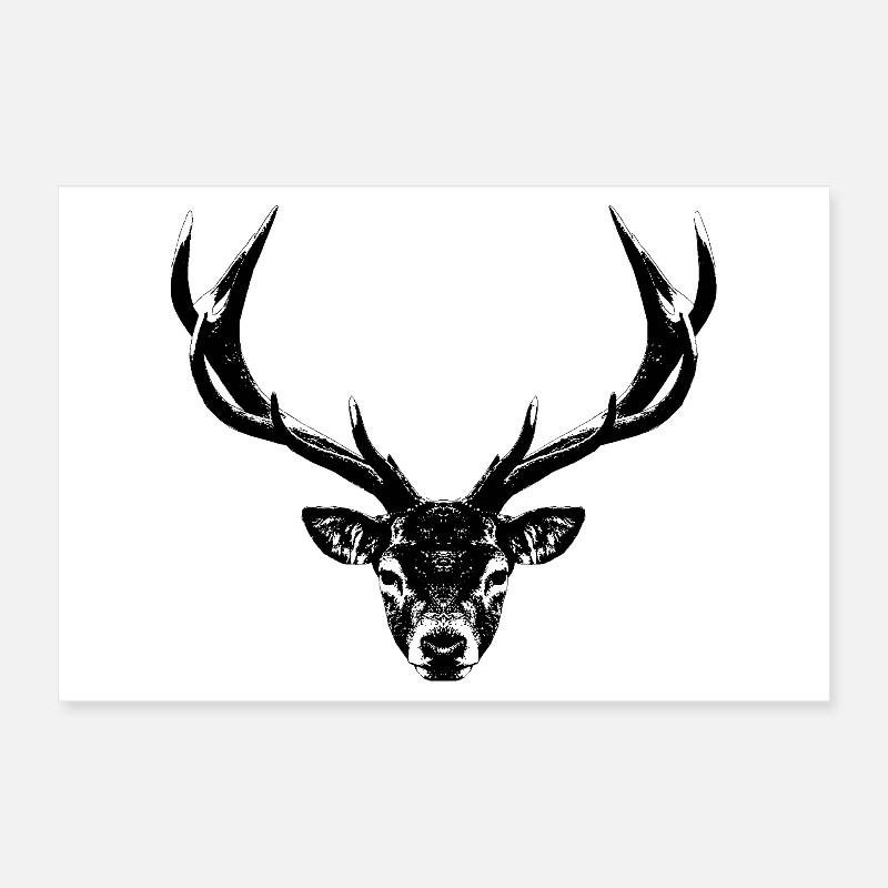 Hirschkopf /Geweihträger Poster 30x20 cm