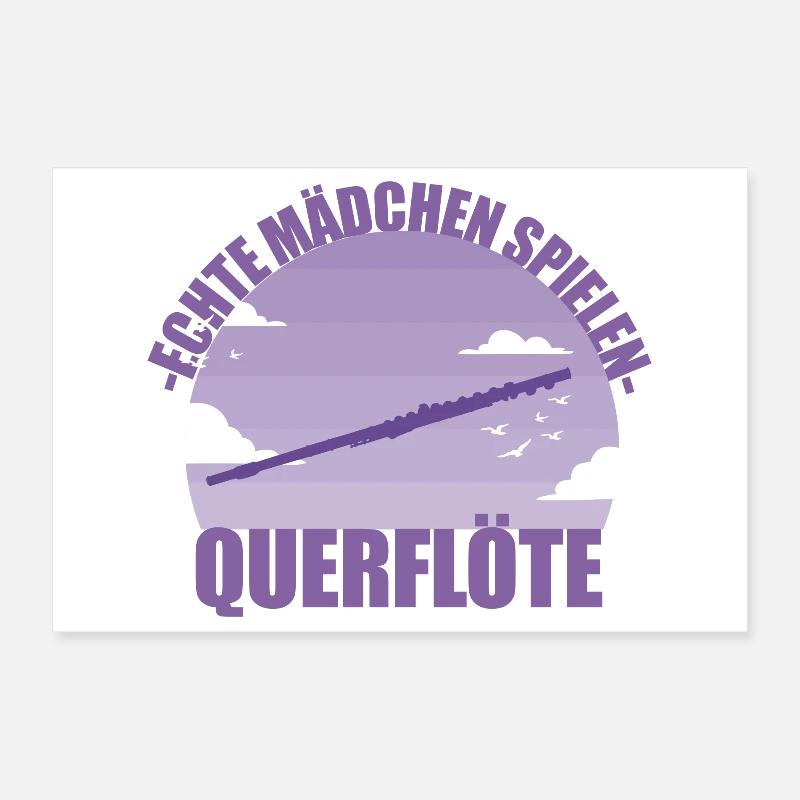 Querflöte Musikerin Instrument Mädchen Geschenk Poster 30x20 cm