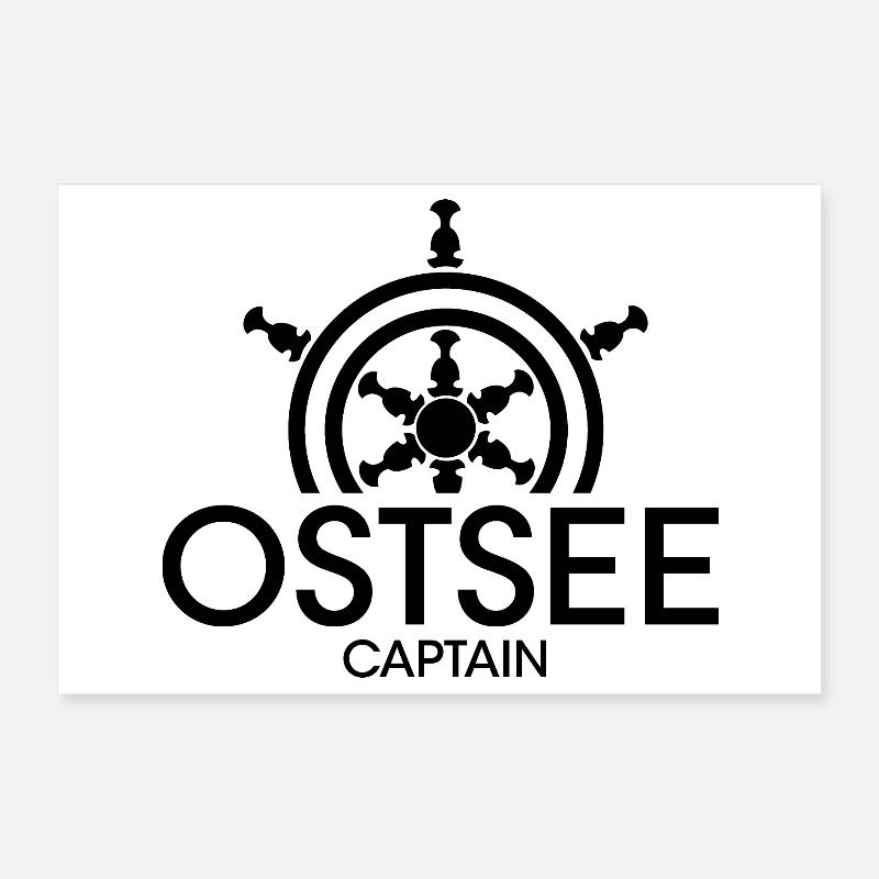ostsee captain Kapitän Symbol icon Schiff Boot Poster 30x20 cm