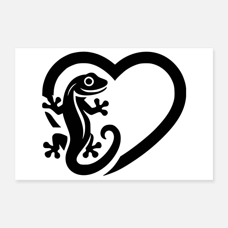 Gecko Love Poster 12" x 8" (30x20 cm)