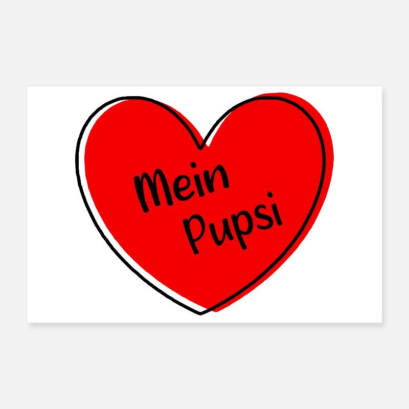 rotes Herz rot Geschenk Valentinstag Poster 30x20 cm