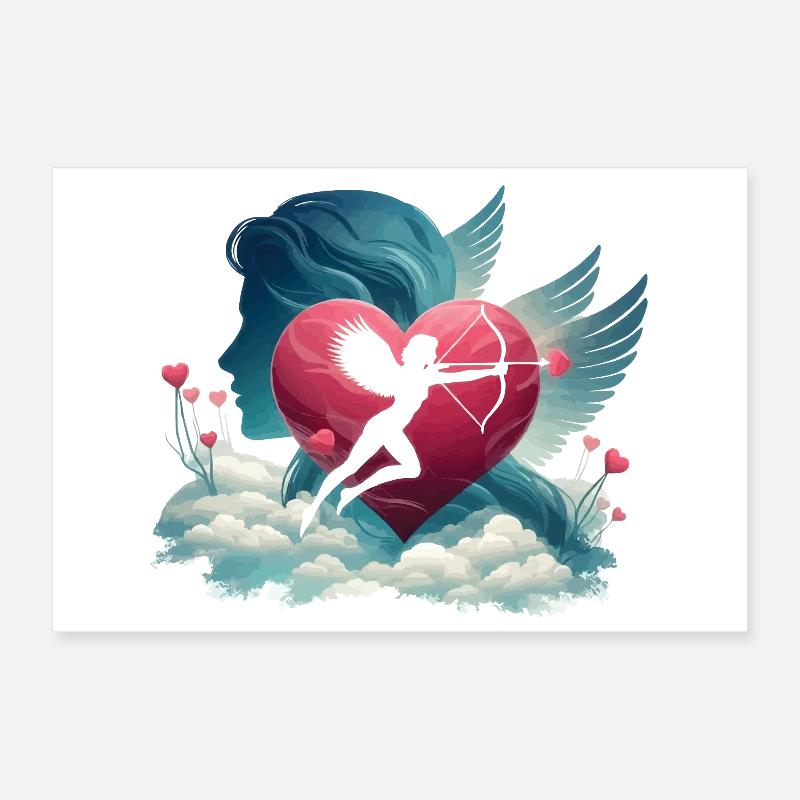 Amor Bogenschütze Herz Kunstwerk Poster 30x20 cm