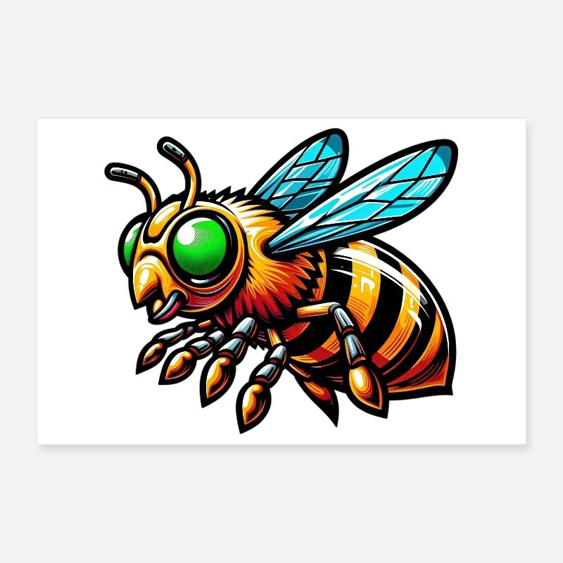Bee Poster 12" x 8" (30x20 cm)