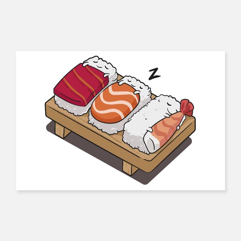 Sushi Schlafen Poster 30x20 cm