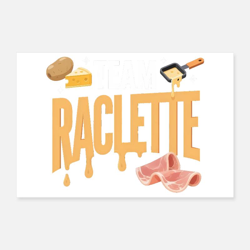 Team Raclette Funny Mountain Winter Gift Poster 12" x 8" (30x20 cm)
