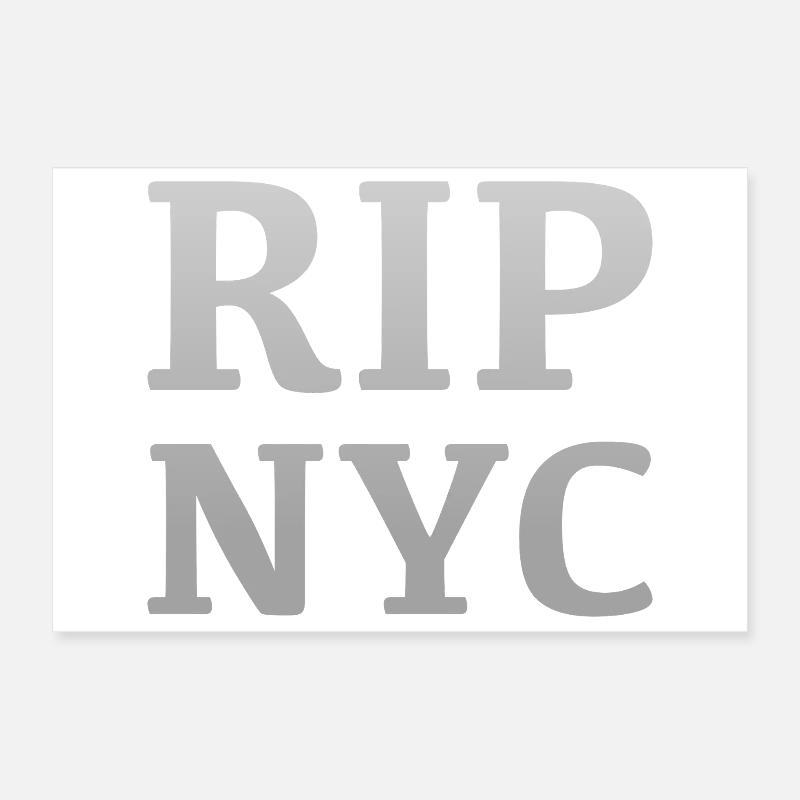 RIP NYC Monochromes Design - Poster 30x20 cm - Weiß