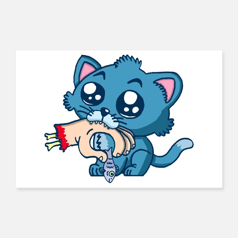 Chaton gourmand Poster 30 x 20 cm