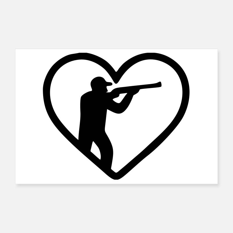 Jagdherz – Jäger-Silhouette Poster 30x20 cm