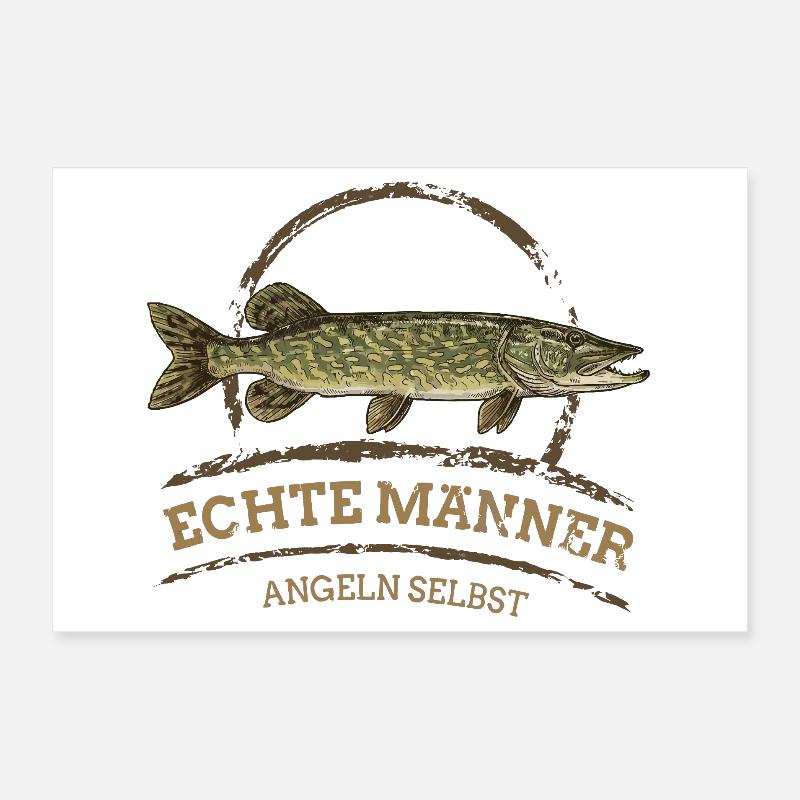 Vrais hommes – Brochet à pêche Poster 30 x 20 cm