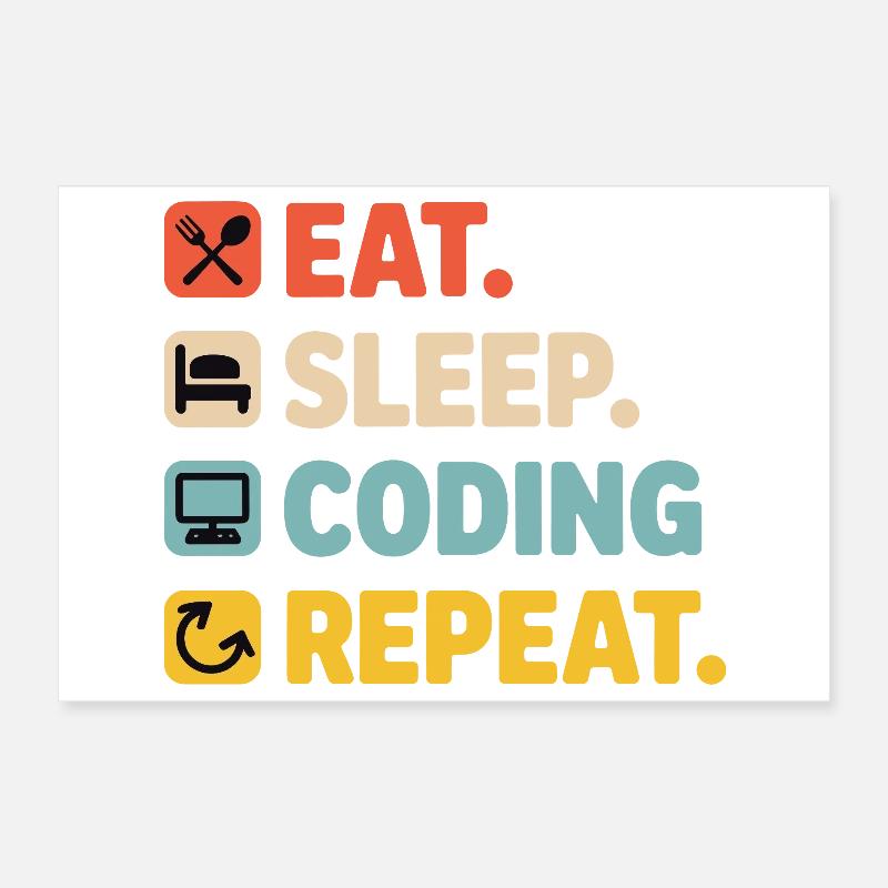 Programmer's Life Humor for Programmers Poster 12" x 8" (30x20 cm)