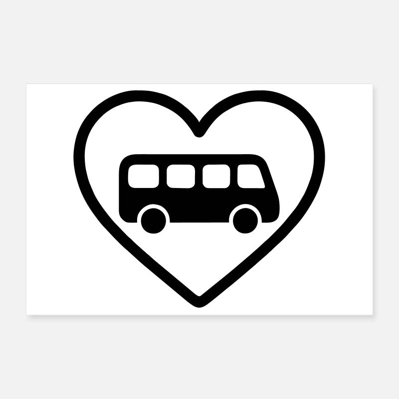 Heart Bus Driver Poster 12" x 8" (30x20 cm)