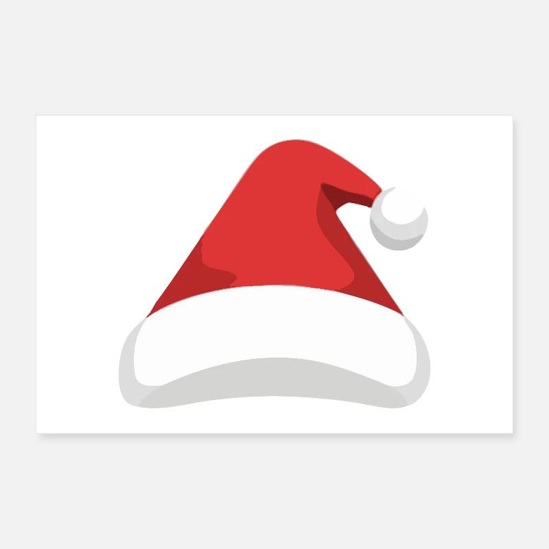 Elf Hat Santa Hat Poster 12" x 8" (30x20 cm)
