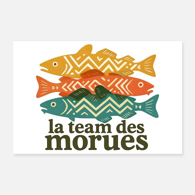 Tricolor geometric cod Poster 12" x 8" (30x20 cm)