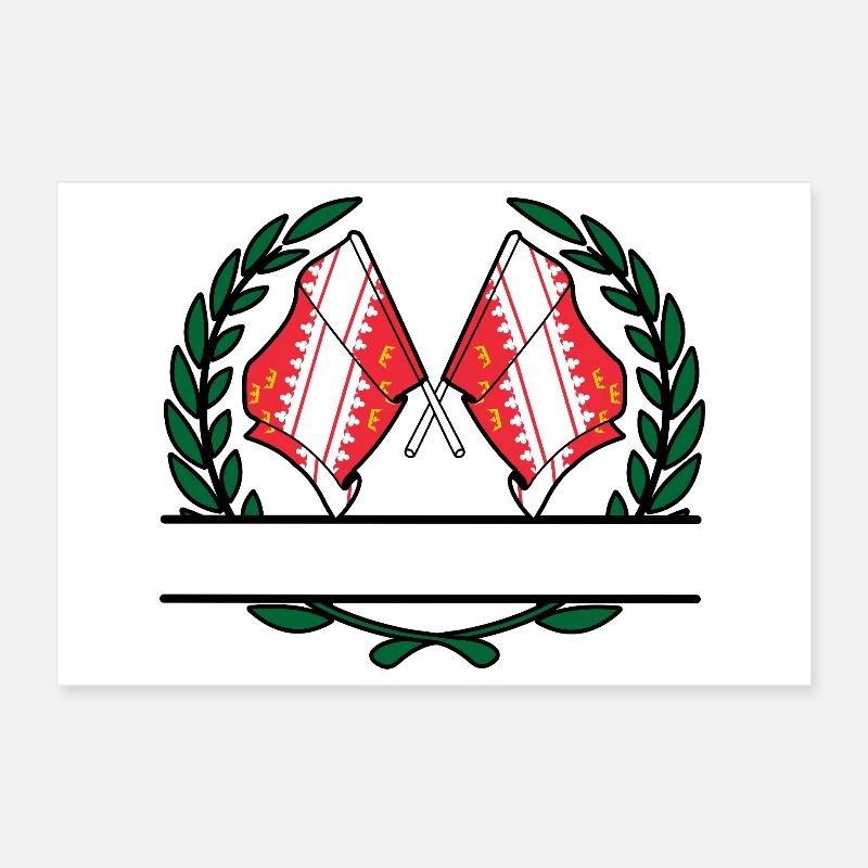 Alsace Laurel Wreath Namespace Poster 12" x 8" (30x20 cm)