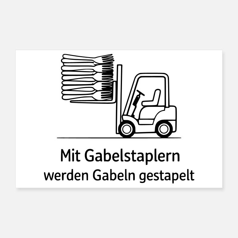 forklift pun fork stacking Poster 12" x 8" (30x20 cm)