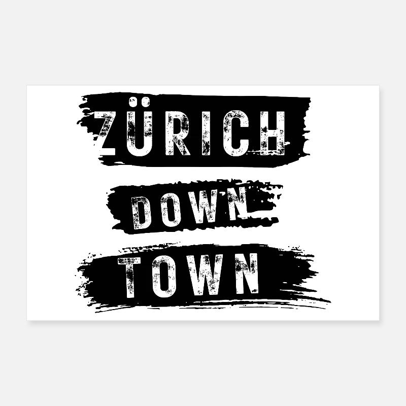 Zurich Down Town Poster 12" x 8" (30x20 cm)