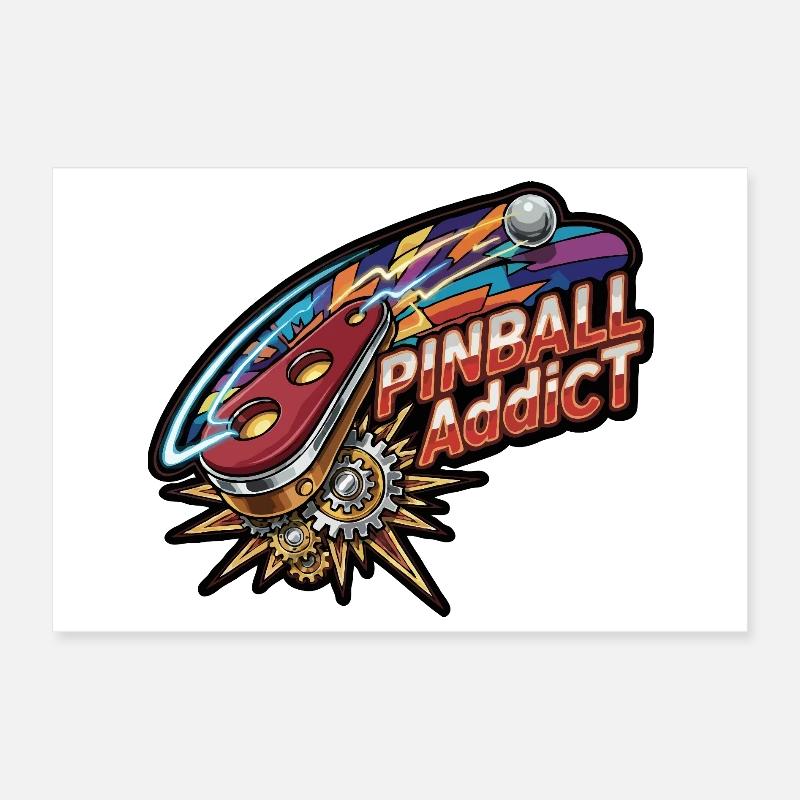 Néon Explosif de Pinball Poster 30 x 20 cm