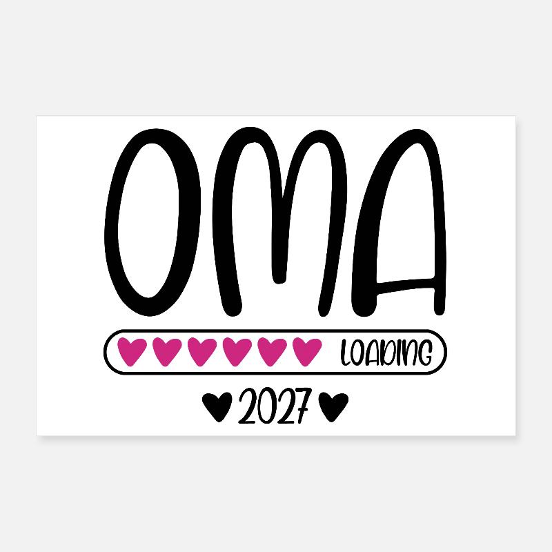 Oma 2027 loading mit Herzchen Ladebalken Poster 30x20 cm