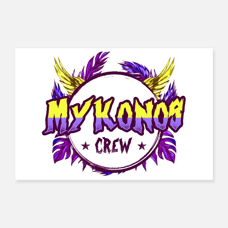 Mykonos Crew Bunt Poster 30x20 cm