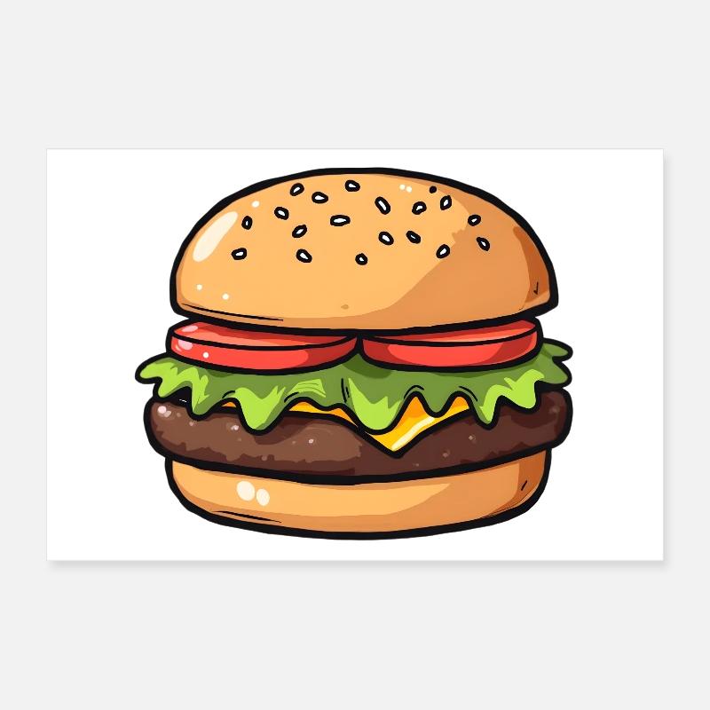 hamburger Poster 12" x 8" (30x20 cm)